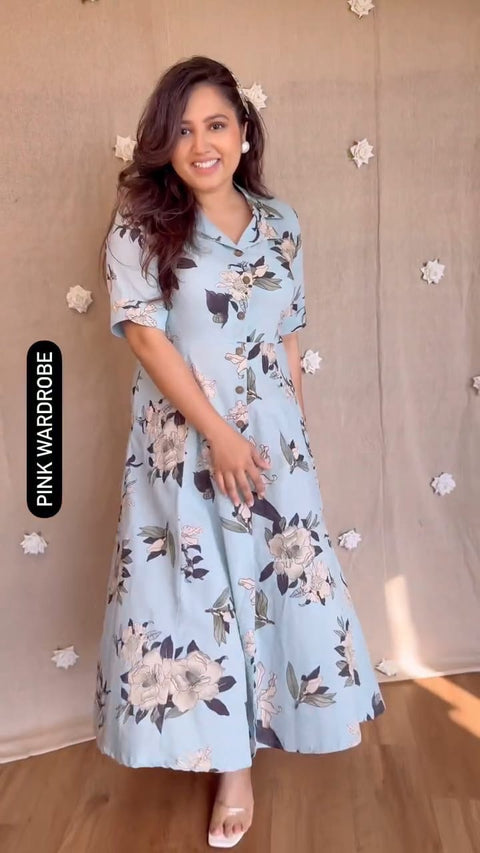 Swarit Floral Printed Shirt Dress