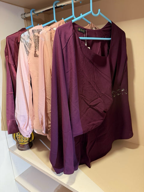 Mish Elegant Satin & Embellished Tops