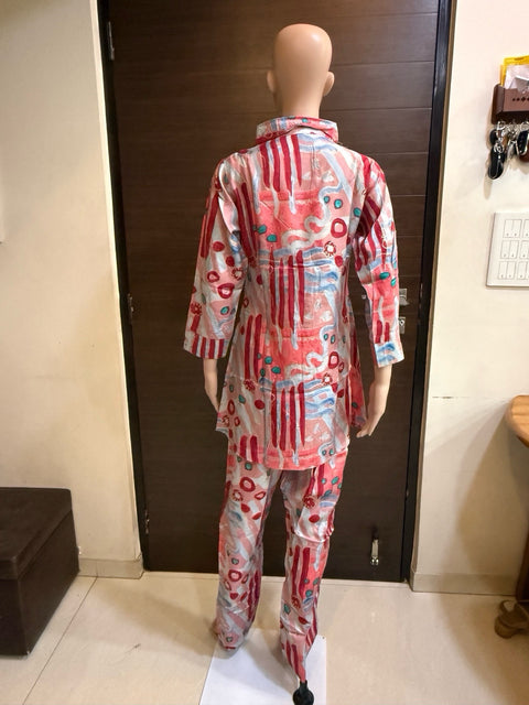 Puja Abstract Print Cotton Western Coord Set